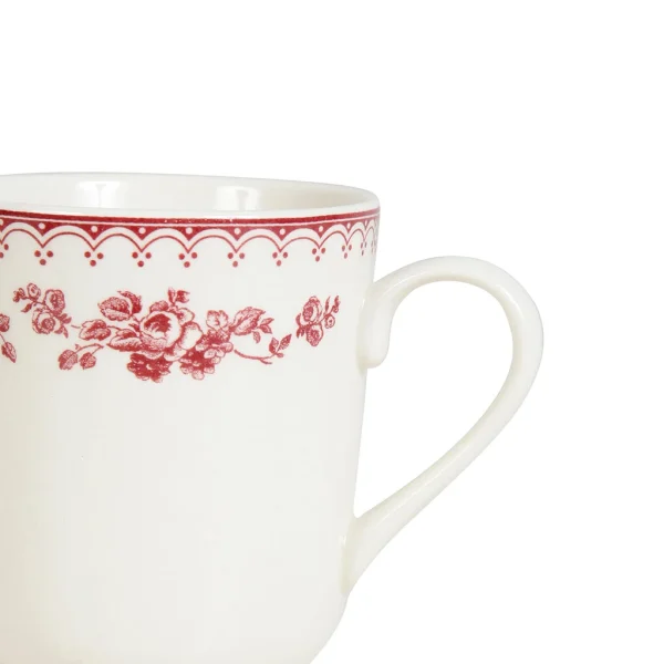 Comptoir De Famille Tasse Haute En Faïence Blanchet Et Rouge – Faustine Meilleur Prix 3