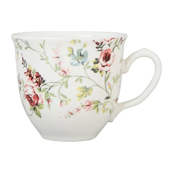 marque pas cher Comptoir De Famille Tasse Et Sous-tasse En Faïence Multicolore – P’tites Fleurs 3