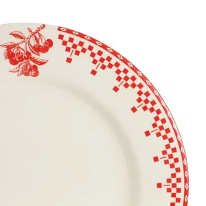 Comptoir De Famille Assiette Plate En Faïence Rouge D27cm – Damier en ligne officielle 6