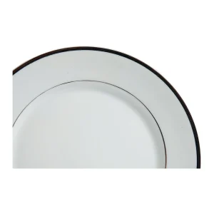 Service Clients Dédié Côté Table Assiette Plate En Porcelaine Blanc Et Platine D27cm -ginger 9