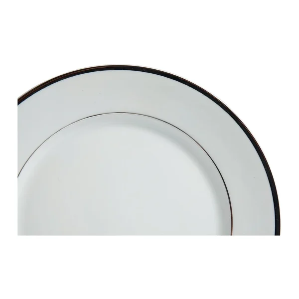 Service Clients Dédié Côté Table Assiette Plate En Porcelaine Blanc Et Platine D27cm -ginger 4