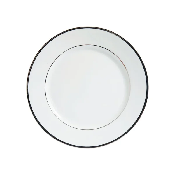 Côté Table Assiette à Dessert En Porcelaine Blanc Et Platine D20cm – Ginger exclusivement disponibles 1