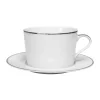 des prix incroyables Côté Table Tasse Et Sous-tasse En Porcelaine Blanc Et Platine – Ginger 10