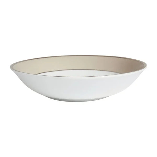 boutique pas cher Côté Table Assiette Creuse En Porcelaine Perle Et Platine D23cm – Ginger 1