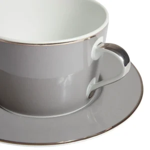 achat Côté Table Tasse Et Sous-tasse En Porcelaine Gris Et Platine – Ginger 12