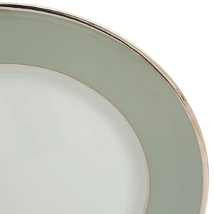 économies garanties Côté Table Assiette Plate En Porcelaine Vert D’eau Et Platine D27cm – Ginger 9