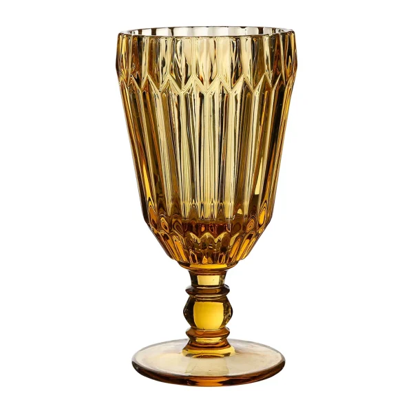 Côté Table Verre à Pied Fleuria Jaune En Verre Prestation Et Rapide 1