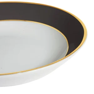 soldes pas cher Côté Table Assiette Creuse En Porcelaine Noir Et Doré D23cm – Ginger 9