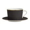 grossiste en ligne Côté Table Tasse Et Sous-tasse En Porcelaine Noir Et Doré – Ginger 20