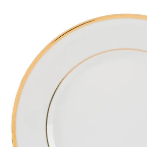 mode pas cher Côté Table Assiette De Présentation En Porcelaine Blanc Et Platine – Ginger 10