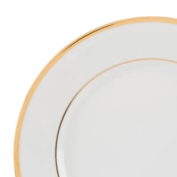 mode pas cher Côté Table Assiette De Présentation En Porcelaine Blanc Et Platine – Ginger 4