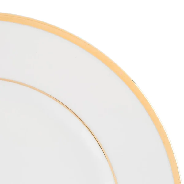 mode pas cher Côté Table Assiette De Présentation En Porcelaine Blanc Et Platine – Ginger 5