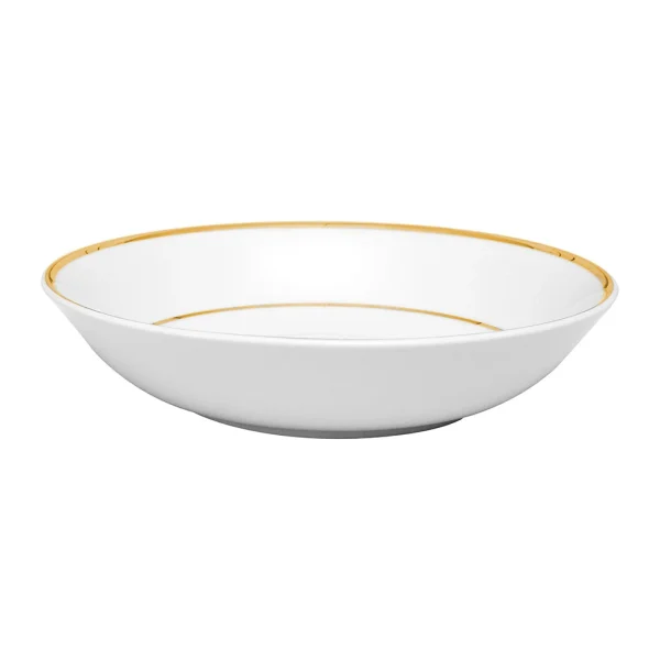 Livraison internationale Côté Table Assiette Creuse En Porcelaine Blanc Et Doré D23cm – Ginger 1