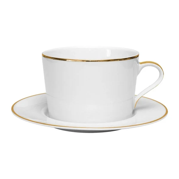 Côté Table Tasse Et Sous-tasse En Porcelaine Blanc Et Doré – Ginger achetez 1