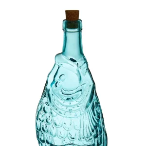 boutique Côté Table Bouteille Poisson Turquoise 1.1l En Verre Recyclé 9