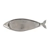 Prix très abordable Côté Table Plat Poisson Ocean Gris Argente 59x17cm En Aluminium Et Nickel 11