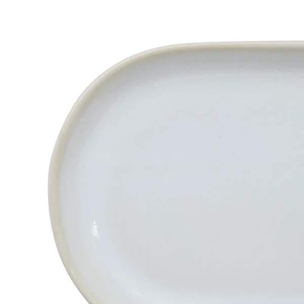 Côté Table Plat Ovale En Grès Réactif Blanc – Flore guranteed de qualité 4