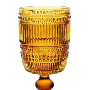 Côté Table Verre à Pied En Verre Ambre 30cl – Strie grande promotion 10