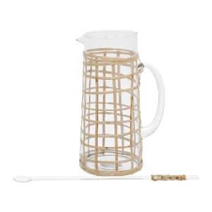 Côté Table Pichet Avec Agitateur Grenade 1.4l En Rotin Naturel Et Verre soldes officiel 9