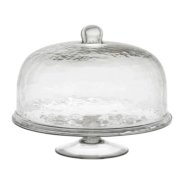 Côté Table Plat Sur Pied Avec Cloche D30xh25cm En Verre – Gaia belle 1