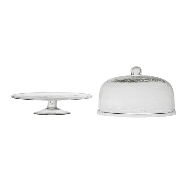 Côté Table Plat Sur Pied Avec Cloche D30xh25cm En Verre – Gaia belle 3