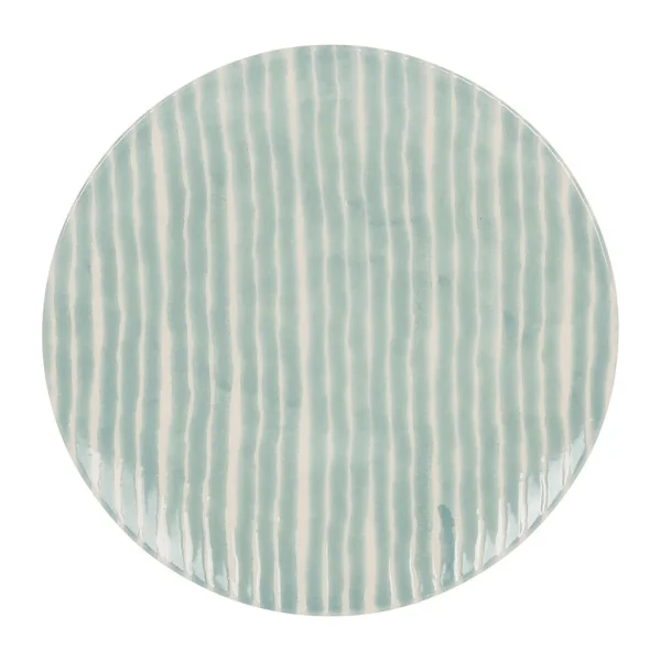 Retour Gratuit Côté Table Assiette Plate Turquoise Réactif D27cm En Faience – Raina 1