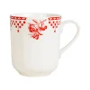 shopping pas cher Comptoir De Famille Tasse Haute En Faïence Damier Rouge – Campagne 11