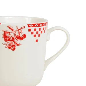 shopping pas cher Comptoir De Famille Tasse Haute En Faïence Damier Rouge – Campagne 6