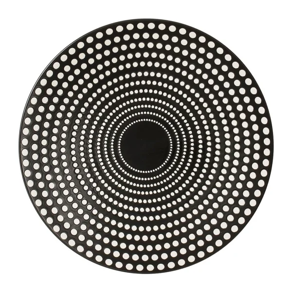 dernière tendance Table Passion Assiette Plate En Grès Pois Noir D27cm – Galaxy 1