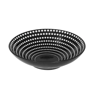 magasins pas chers Table Passion Assiette Calotte En Grès Pois Noir D19cm – Galaxy 6