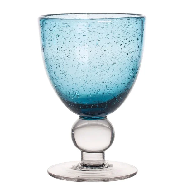 Table Passion Verre à Pied 28cl Artisan Bullé Bleu boutiqued pas cher 1