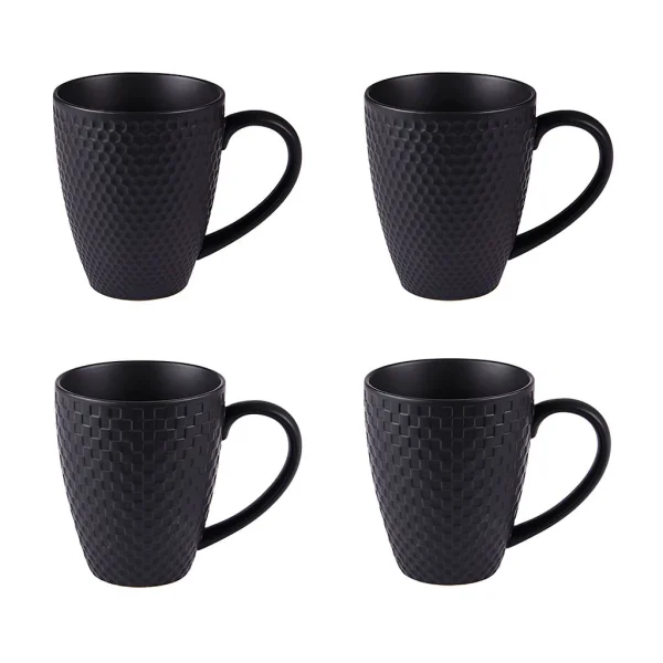 Table Passion Lot De 4 Mugs En Porcelaine Noir Mat boutique en ligne france 1