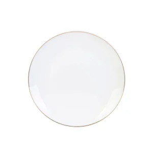 beauté Home Déco Factory Assiette à Dessert En Porcelaine Lisere Doré D20cm 18