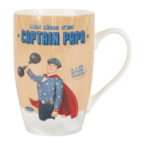 marque pas cher Natives Mug En Porcelaine Beige – Captain Papa 1