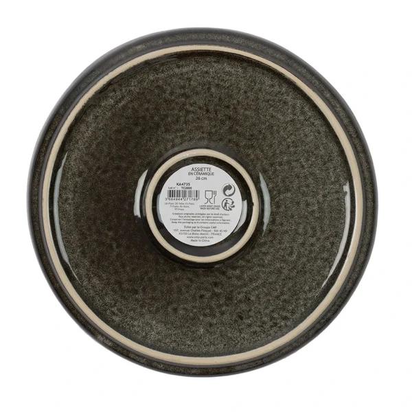 nouveau produit Home Déco Factory Assiette Plate En Grès Noir D26cm 3