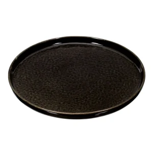 Home Déco Factory Assiette à Dessert En Grès Noir D20.5cm Meilleur Service 18