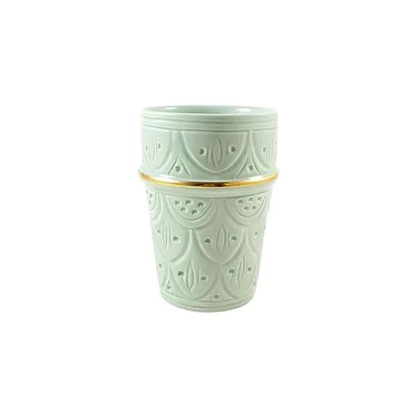 Large choix en ligne Chabi Chic Tasse Vert Amande, Liseré Doré D8xh11cm – Beldi Empreinte 1