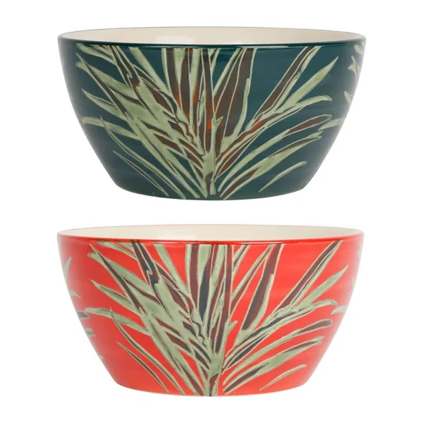 SEMA DESIGN Lot De 2 Saladiers En Grès Rouge Et émeraude – Tropic’art dernières 1