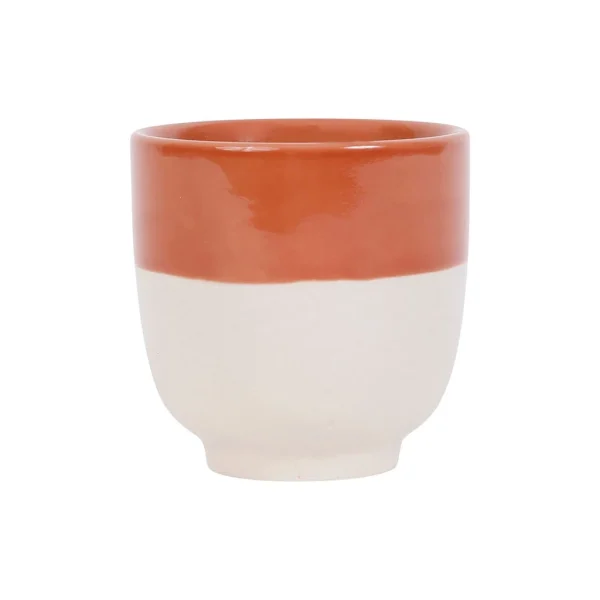 pas cher marque SEMA DESIGN Gobelet En Grès Terracotta Et Blanc – Crakel 1