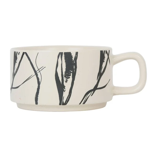 SEMA DESIGN Tasse à Thé En Grès Crème Et Noir Mate – Terre Boheme soldes en ligne 3