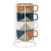 france en ligne SEMA DESIGN Tasse à Thé Avec Support En Grès Indigo, Blanc Et Terracotta -courba 8