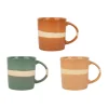 en ligne SEMA DESIGN Mugs X3 Terracotta, émeraude Et Corail 37.5cl En Porcelaine – Sweet Leaves 11