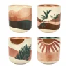 Achat SEMA DESIGN Gobelets X4 Terracotta Et Vert 10cl En Porcelaine – Sweet Leaves 8