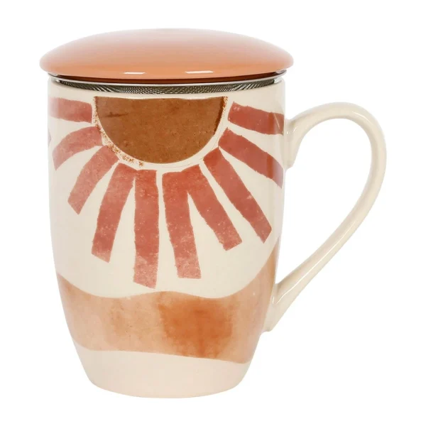 SEMA DESIGN Tisanière Avec Filtre Terracotta 37.5cl En Porcelaine – Sweet Leaves à prix très bas 1