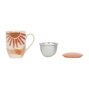 SEMA DESIGN Tisanière Avec Filtre Terracotta 37.5cl En Porcelaine – Sweet Leaves à prix très bas 7