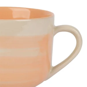 SEMA DESIGN Tasse Dejeuner X3 Sweet Leaves Terracotta+vert+corail 60cl-d12xh8.5cm Gres soldes en ligne 6