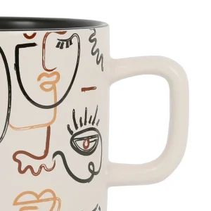 SEMA DESIGN Tasses à Thé X2 Visage Beige Et Brun 37.5cl En Grès – Terre Brulée authentiques 6