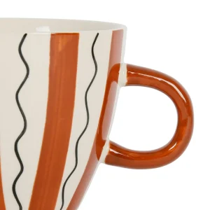 destockage SEMA DESIGN Tasses à Déjeuner X3 Rayés Terracotta 60cl En Grès – Madeira 6