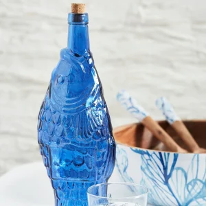 Satisfait ou Remboursé Côté Table Bouteille Poisson Bleu 1.1l En Verre Recyclé 12