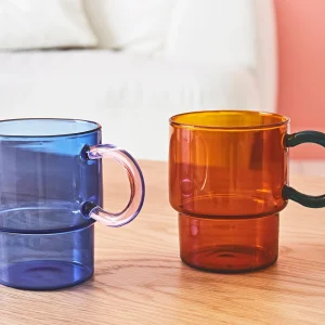 Meilleur Prix Garanti SEMA DESIGN Tasse à Thé En Verre Bleu Et Rose 33cl – Belle Vie 11